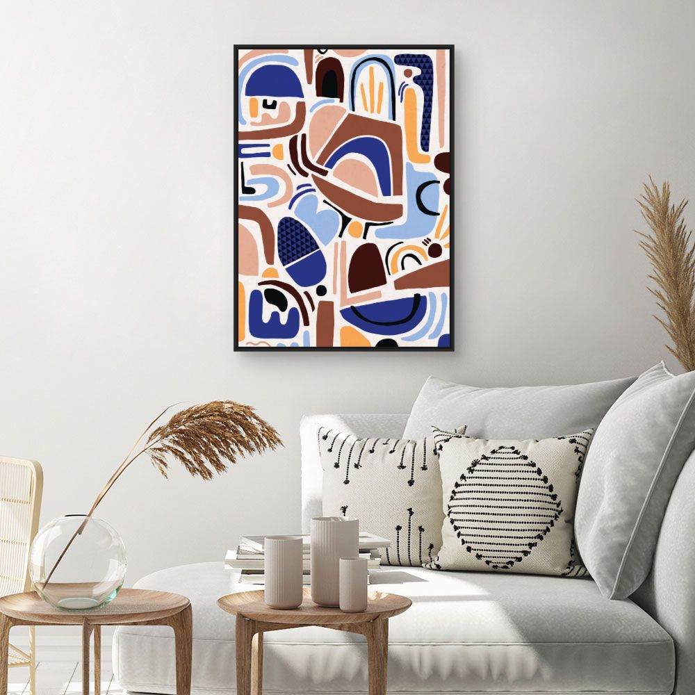 Tableau Formes abstraites vibrantes