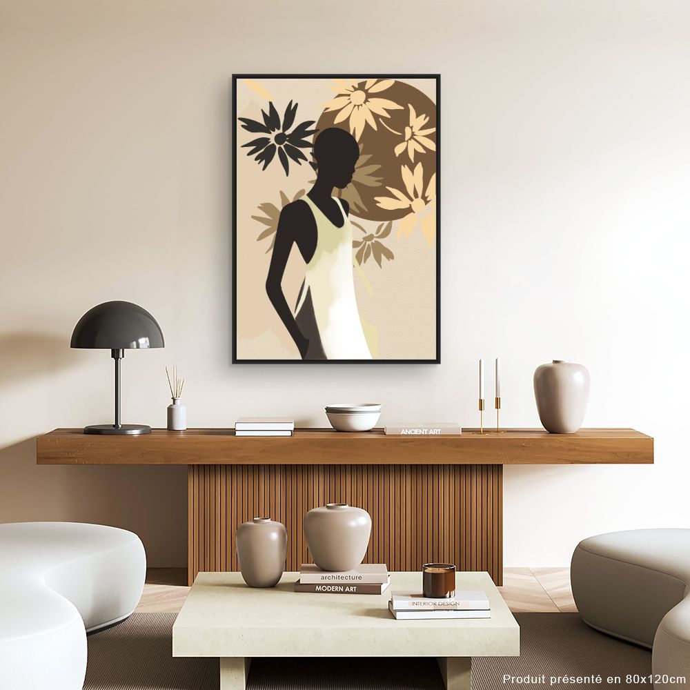 Tableau Silhouette florale élégante