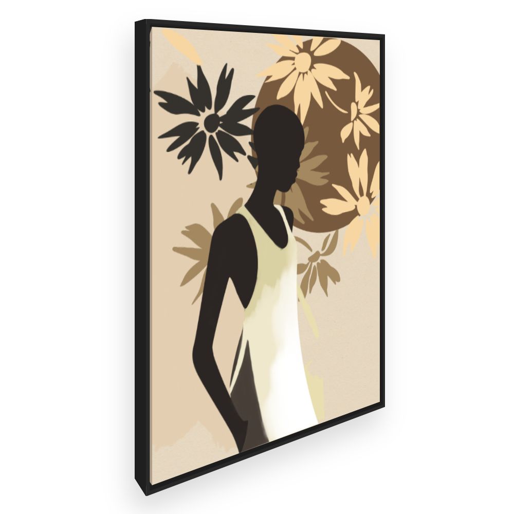 Toile Silhouette florale élégante