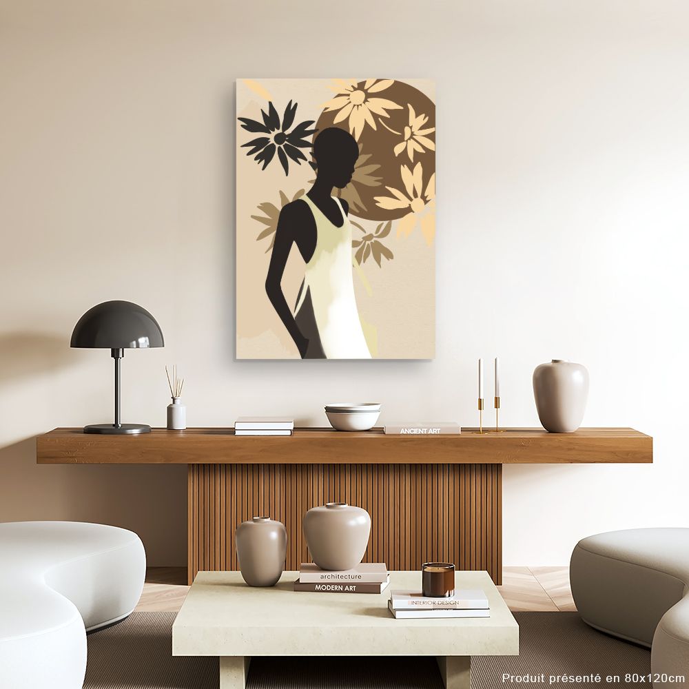 Tableau Silhouette florale élégante