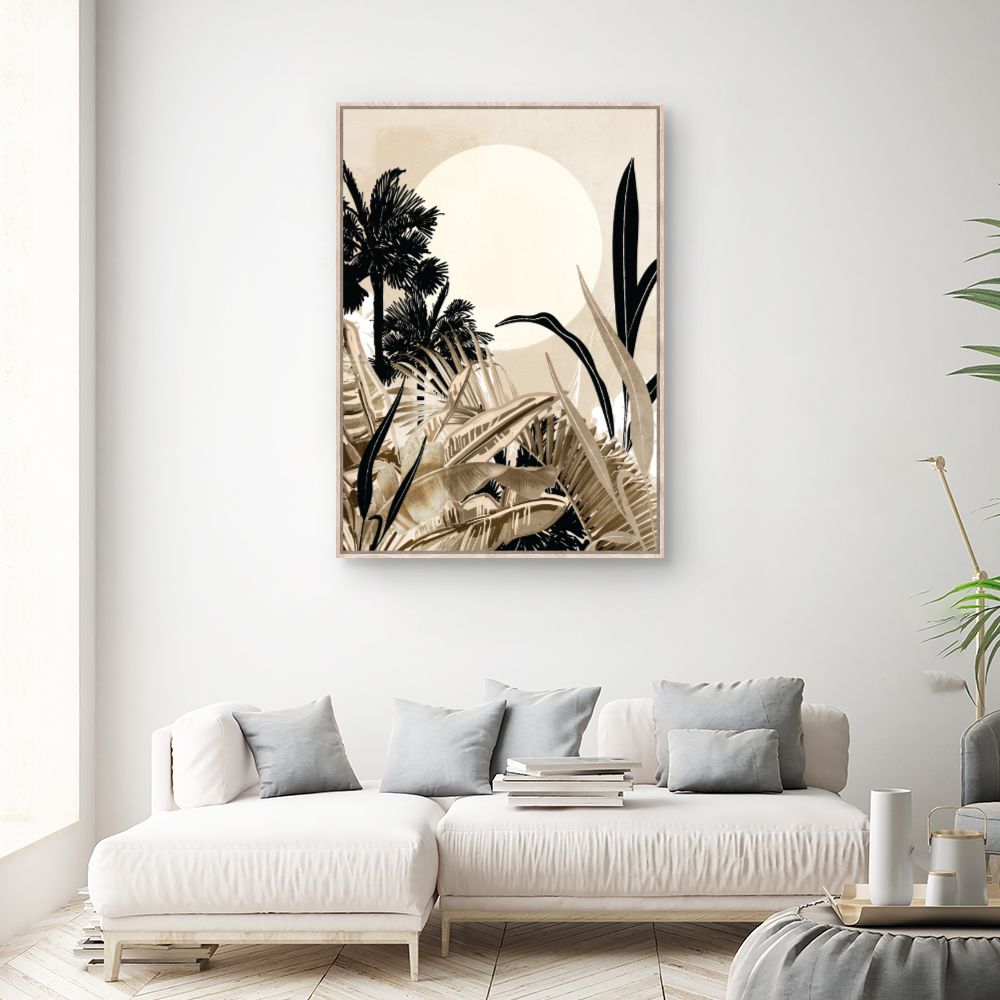 Tableau Palmiers et soleil