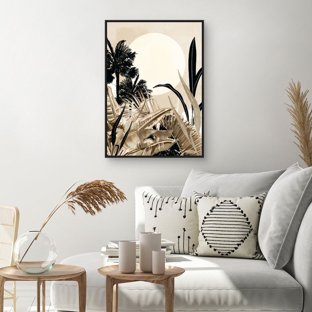 Tableau Palmiers et soleil
