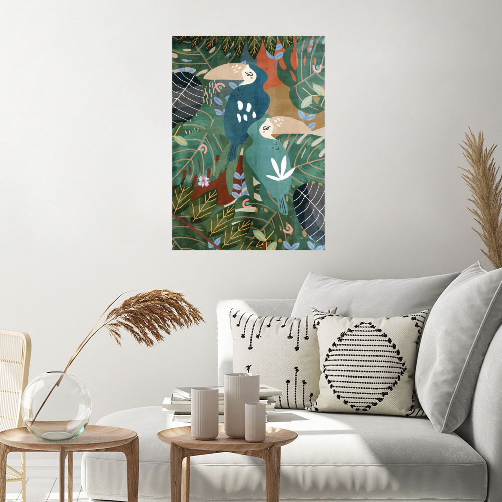 Affiche Toucan tropical coloré