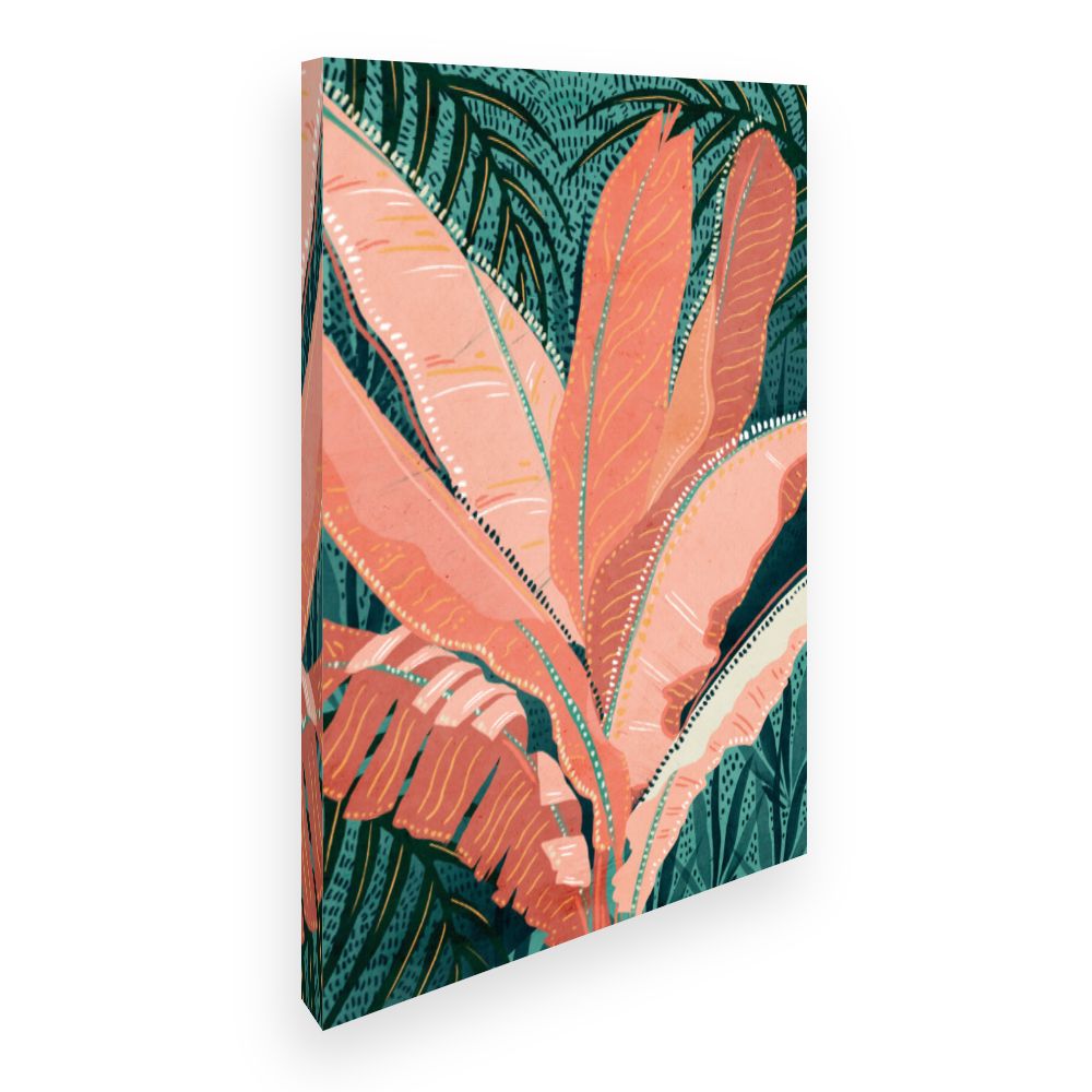 Toile Feuilles tropicales vives