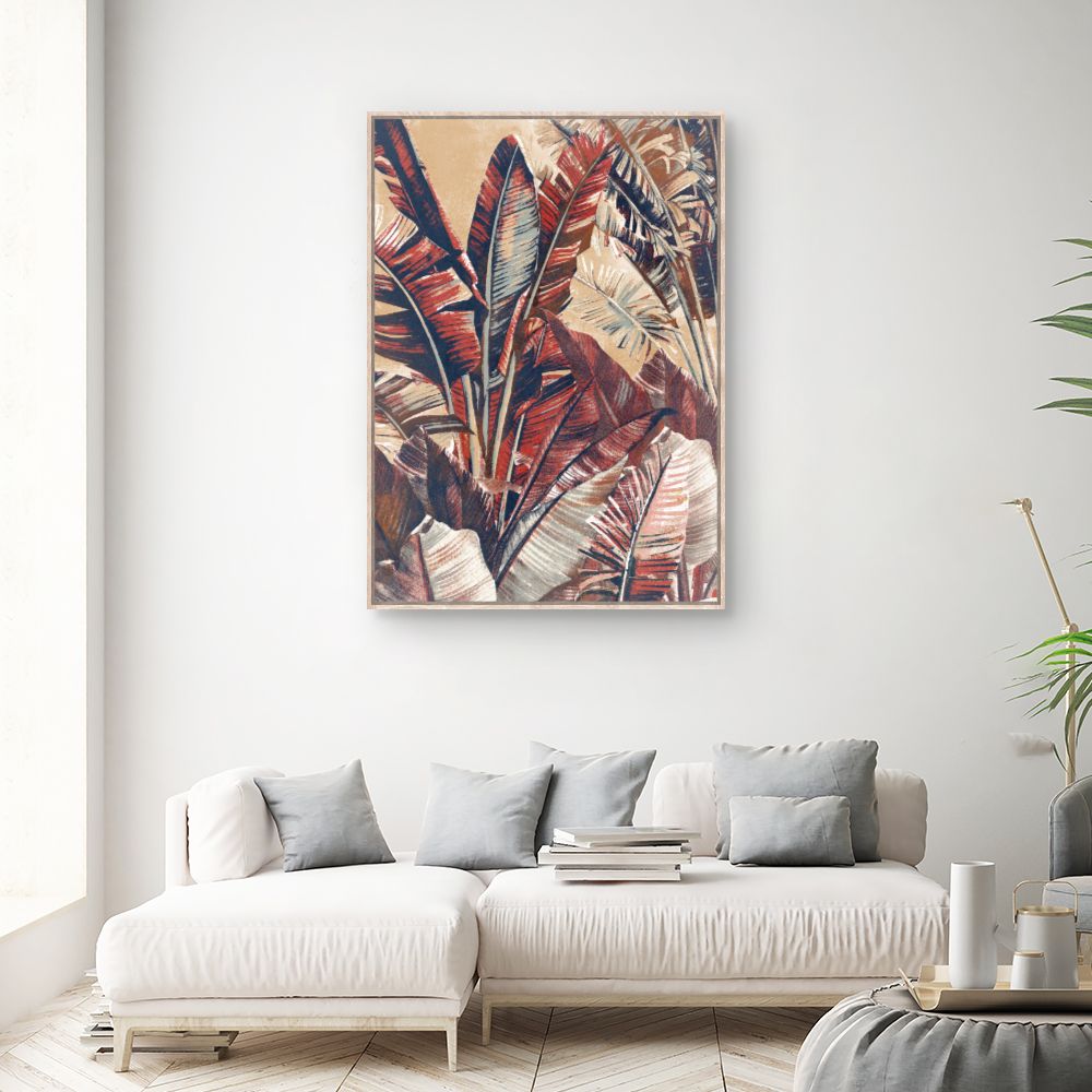 Tableau Feuilles exotiques vibrantes