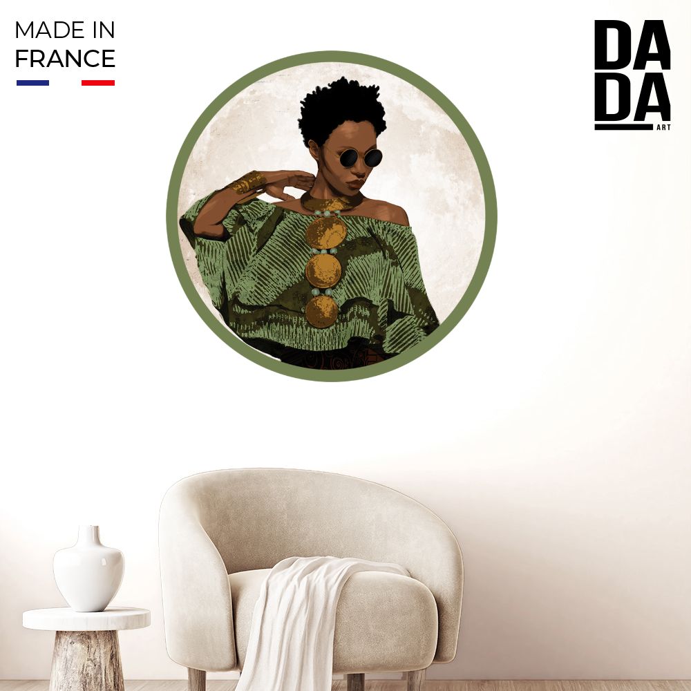 Papier peint rond "Silhouette artistique moderne"