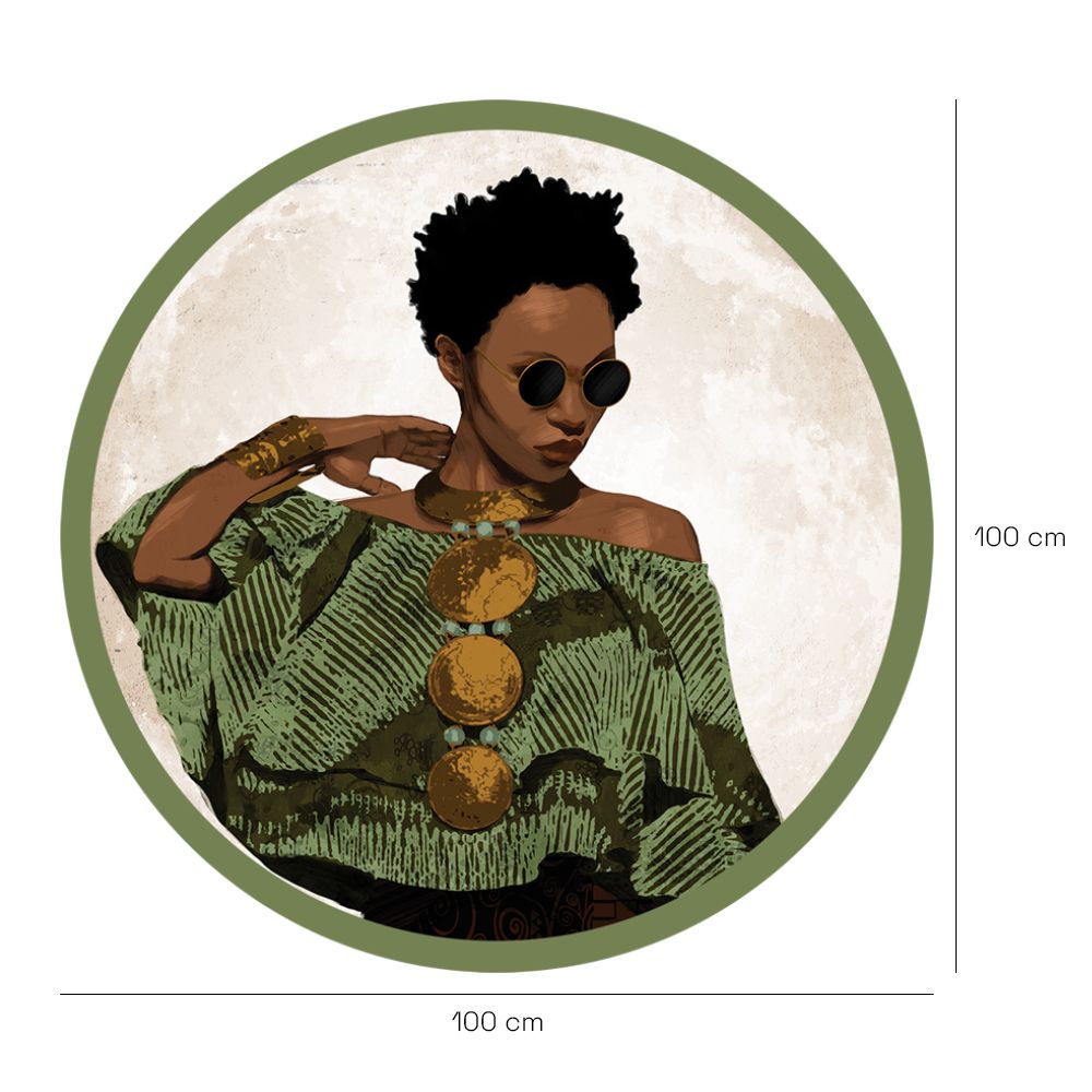 Papier peint rond "Silhouette artistique moderne"