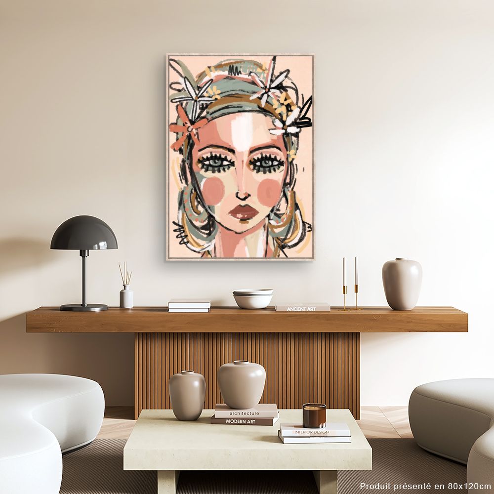 Tableau Portrait floral artistique