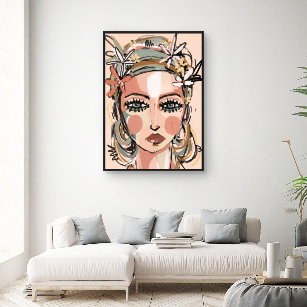 Tableau Portrait floral artistique