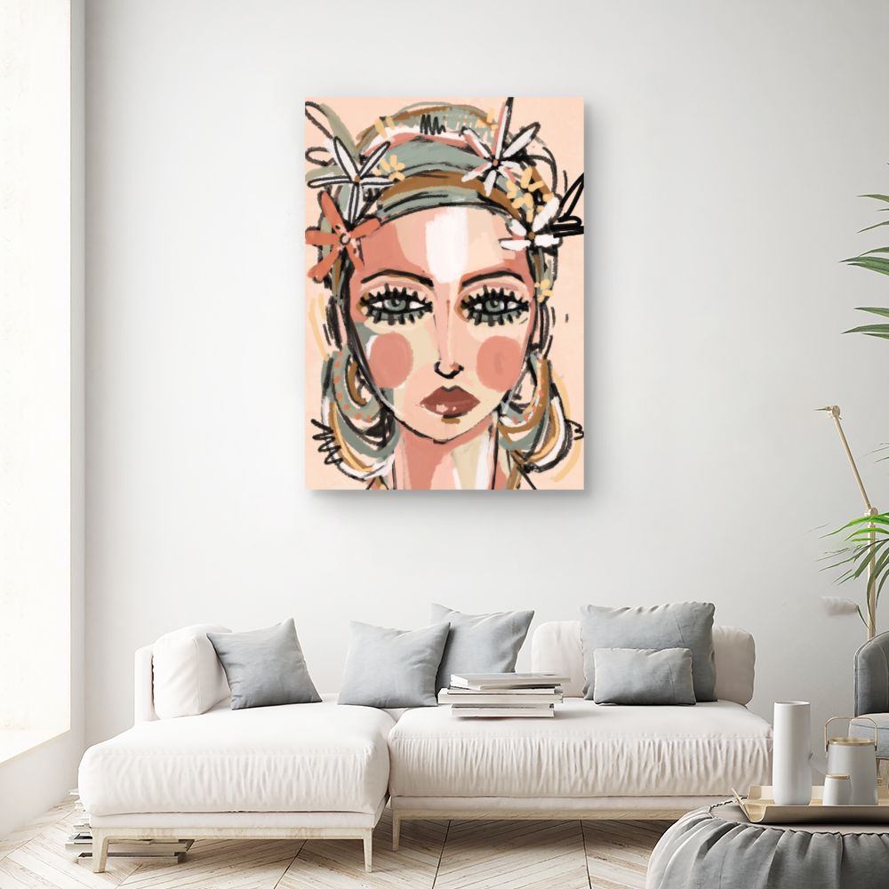 Tableau Portrait floral artistique