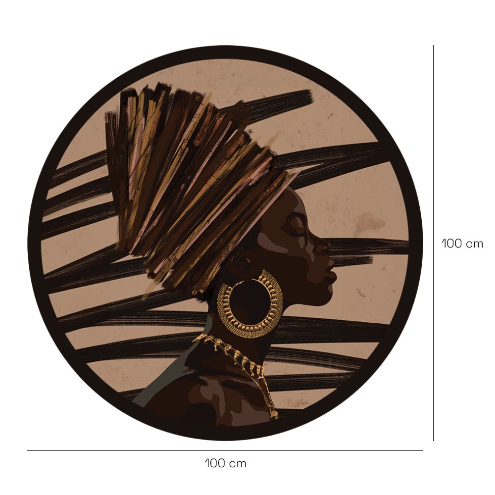 Papier peint rond "Portrait artistique élégant"