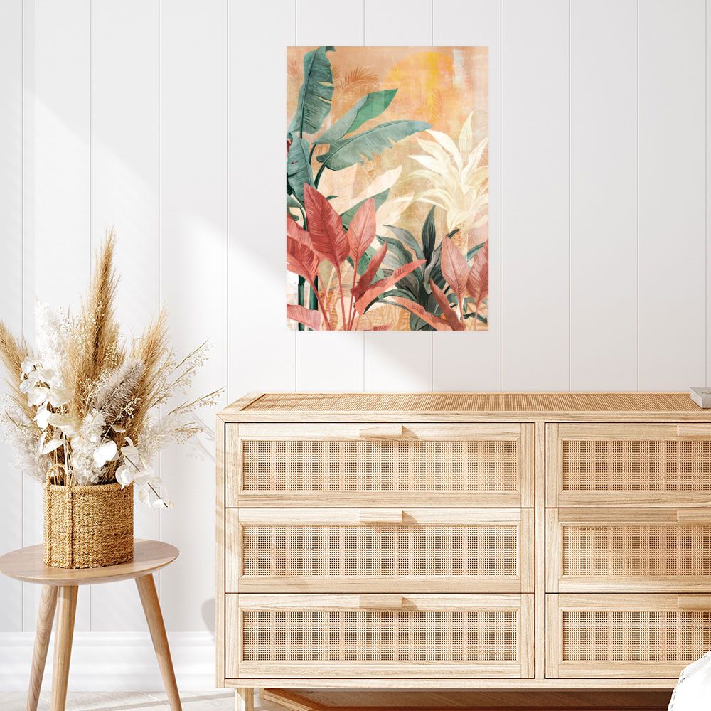 Affiche Feuilles exotiques vibrantes