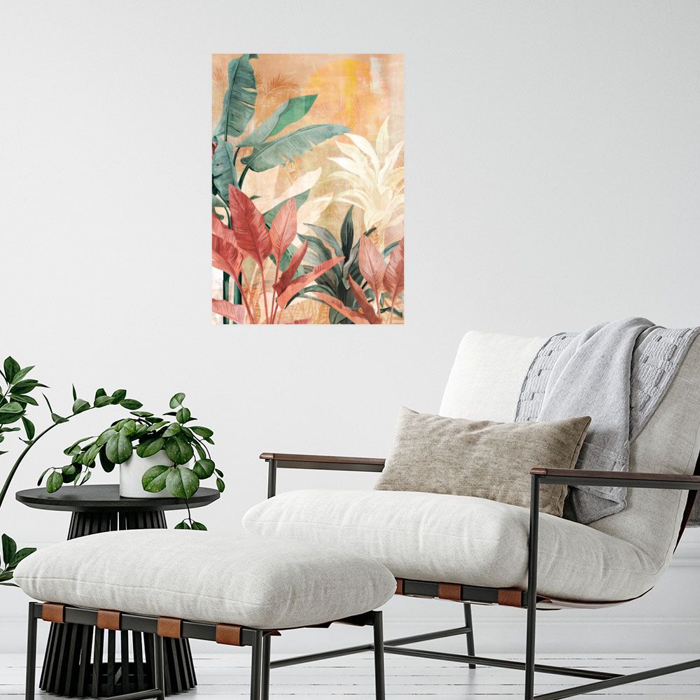 Affiche Feuilles exotiques vibrantes