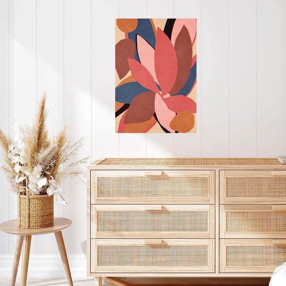 Affiche Feuilles abstraites vibrantes