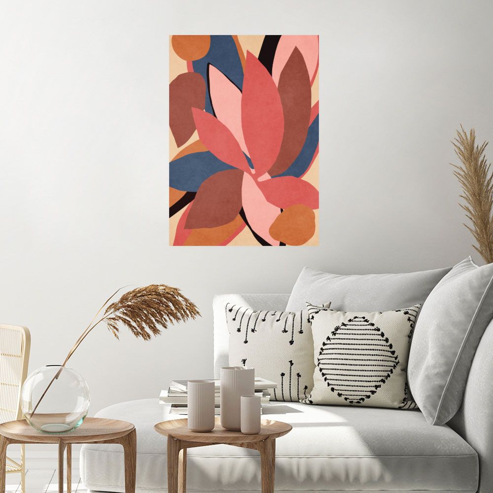 Affiche Feuilles abstraites vibrantes