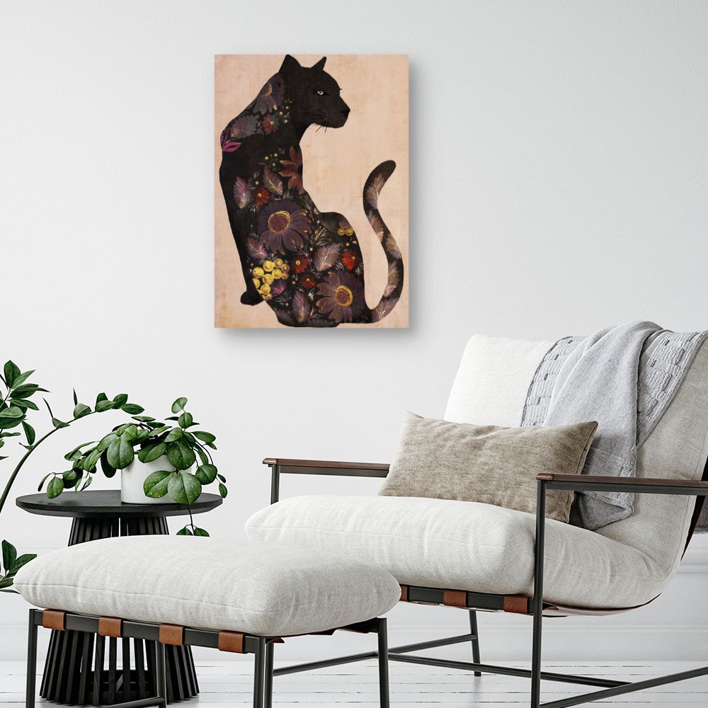 Tableau Chat fleuri