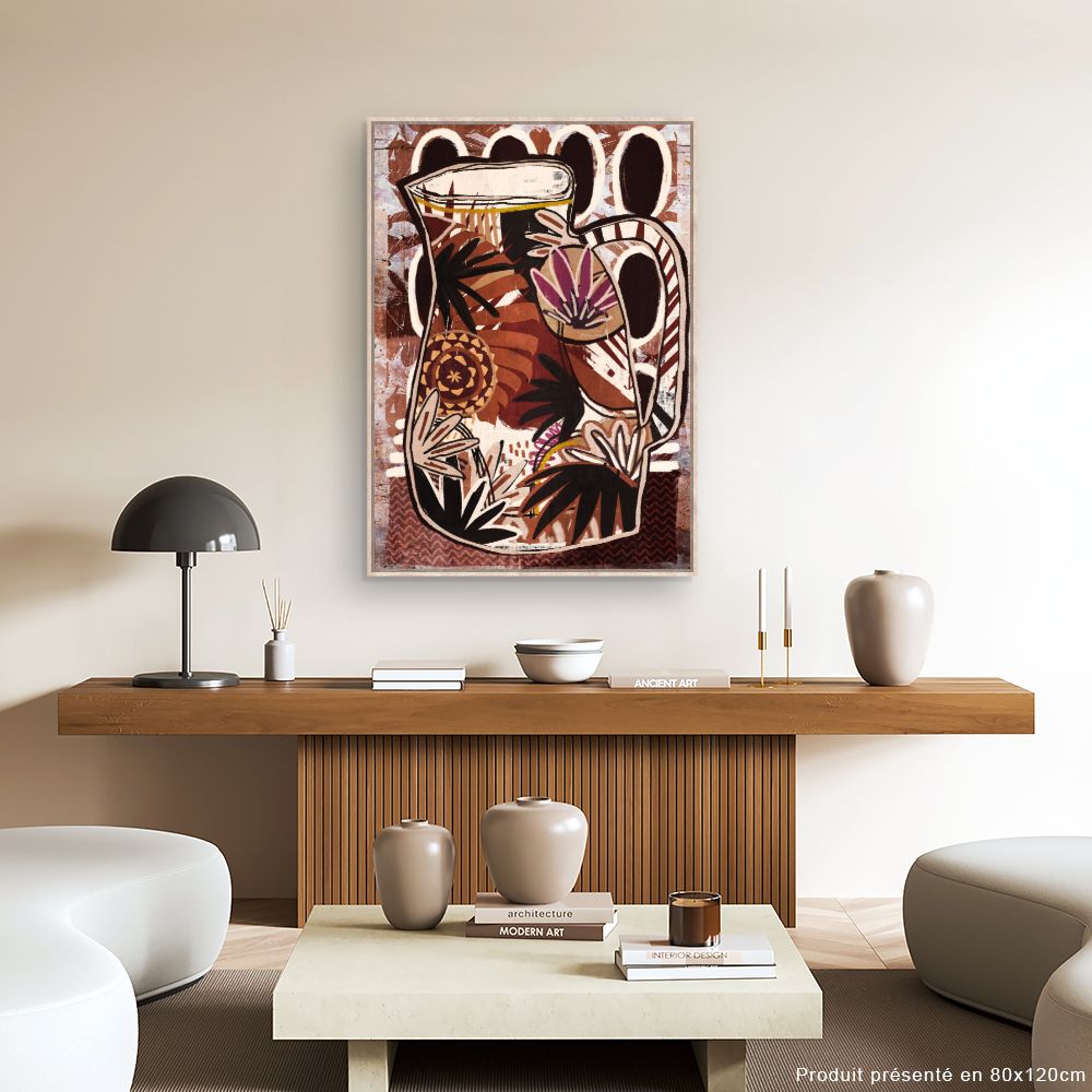 Tableau Carafe florale vibrante