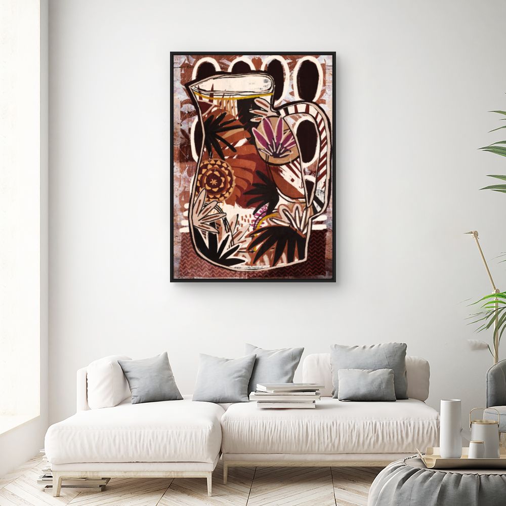 Tableau Carafe florale vibrante