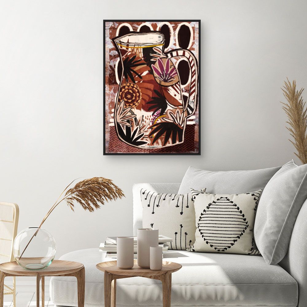 Tableau Carafe florale vibrante