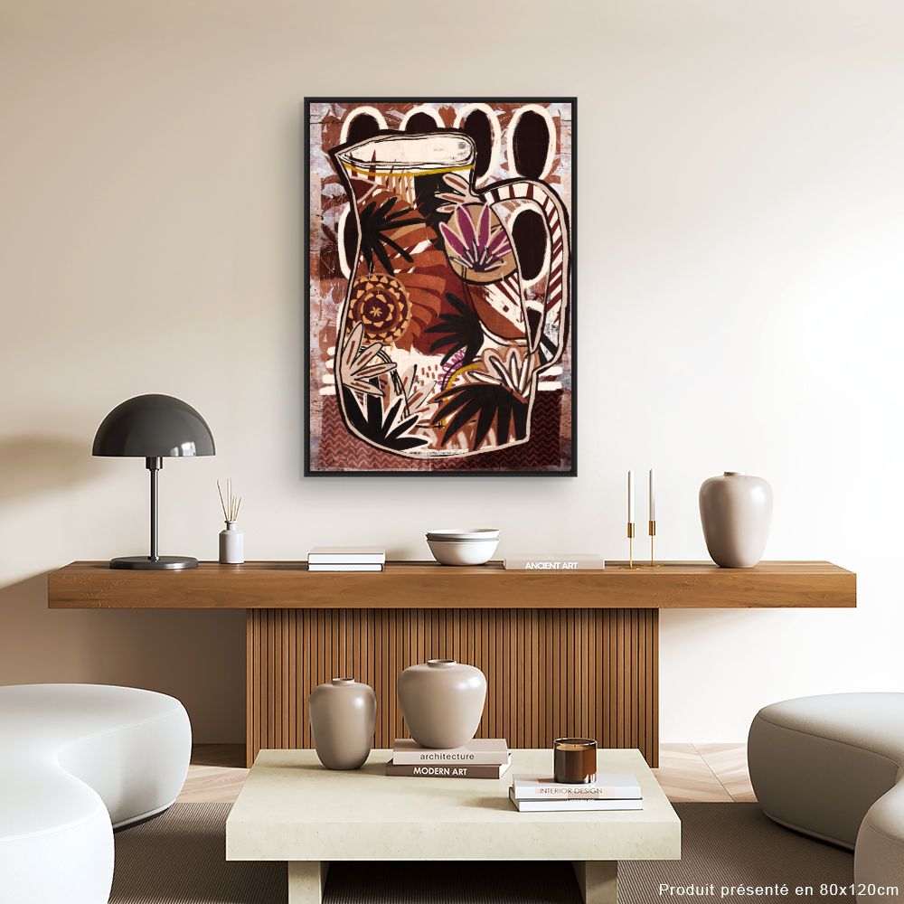 Tableau Carafe florale vibrante