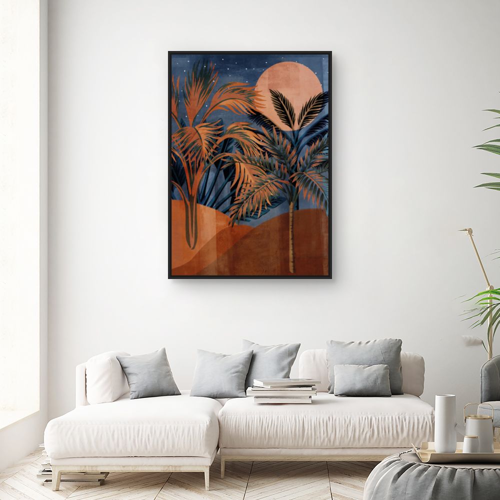 Tableau Paysage exotique nocturne