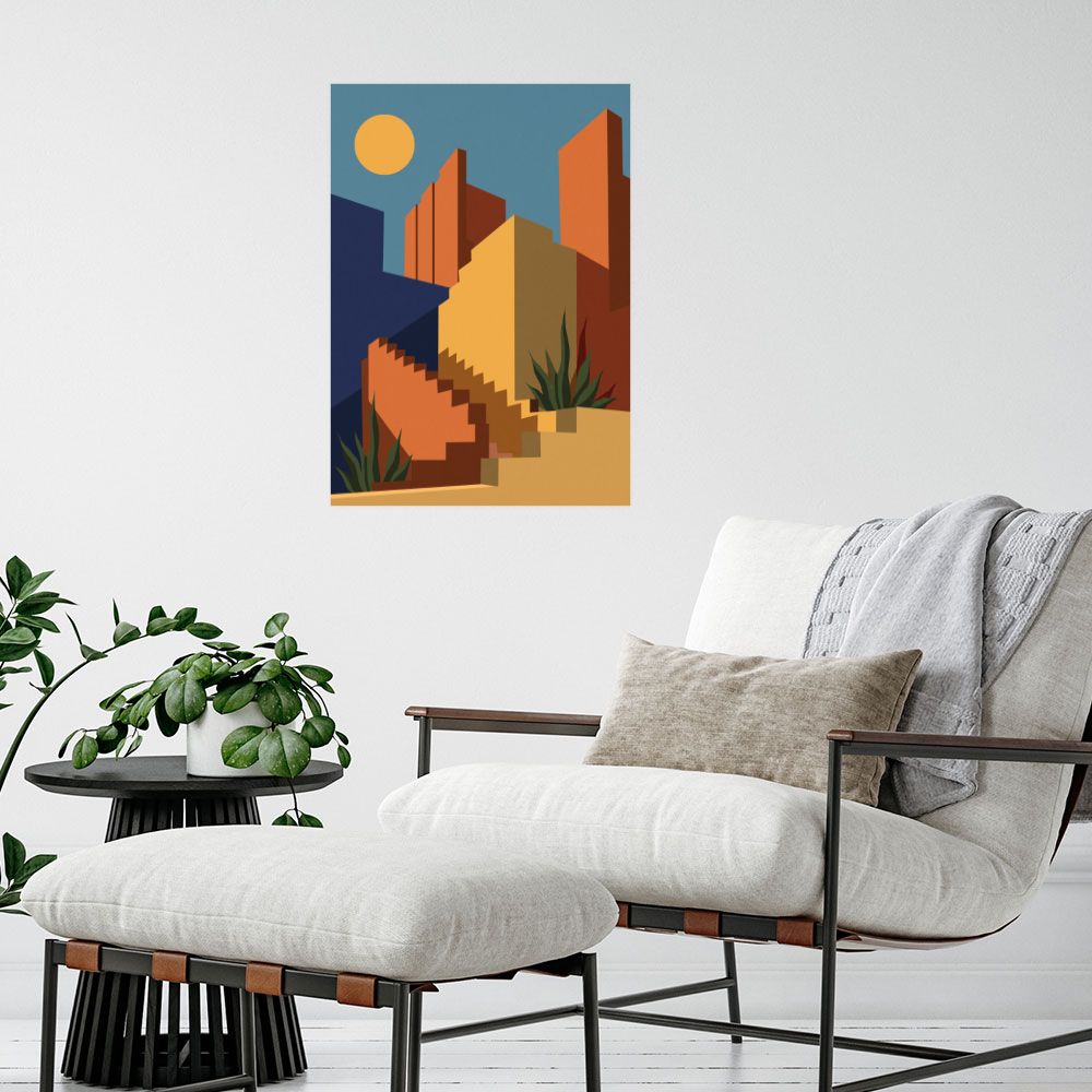 Affiche Escaliers ensoleillés