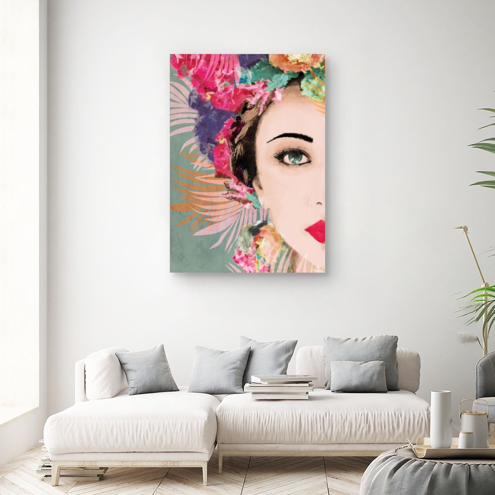 Tableau Femme florale élégante