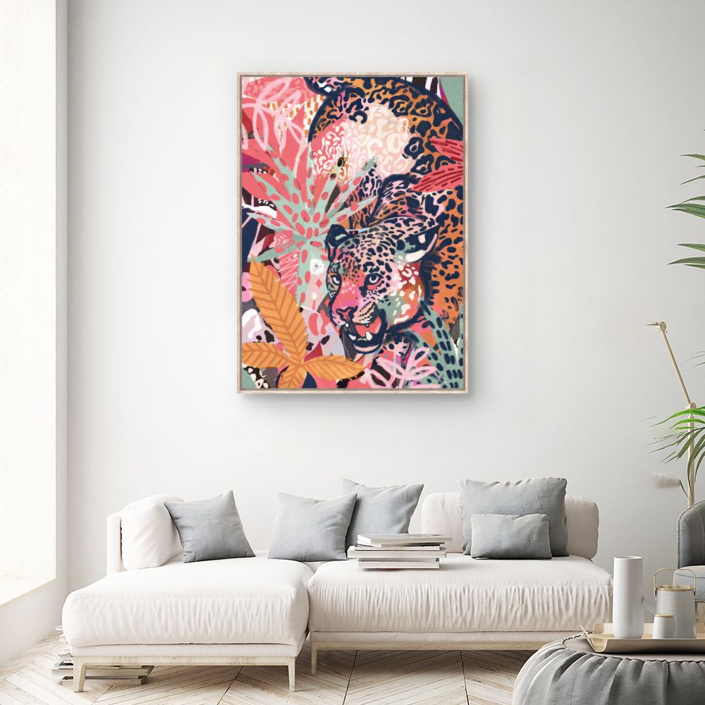 Tableau Léopard exotique vibrant