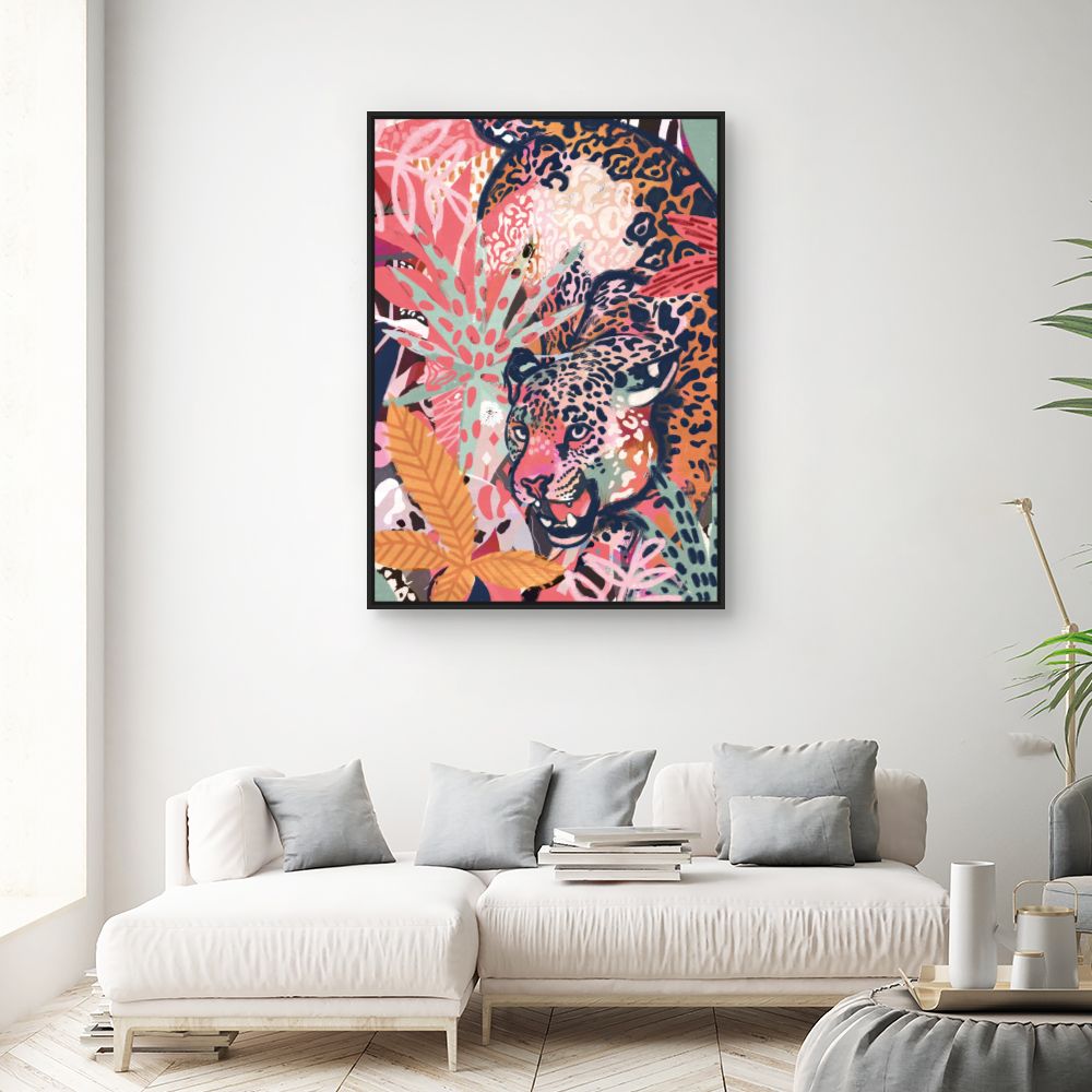 Tableau Léopard exotique vibrant