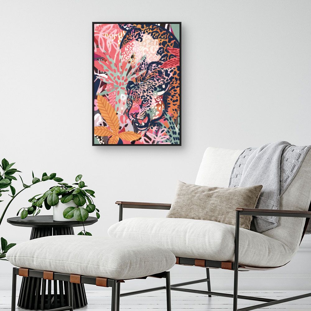 Tableau Léopard exotique vibrant