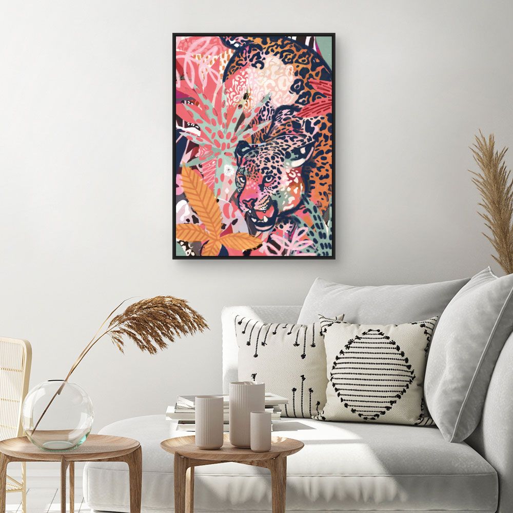 Tableau Léopard exotique vibrant