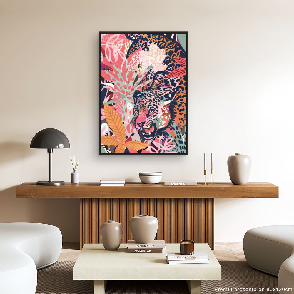 Tableau Léopard exotique vibrant