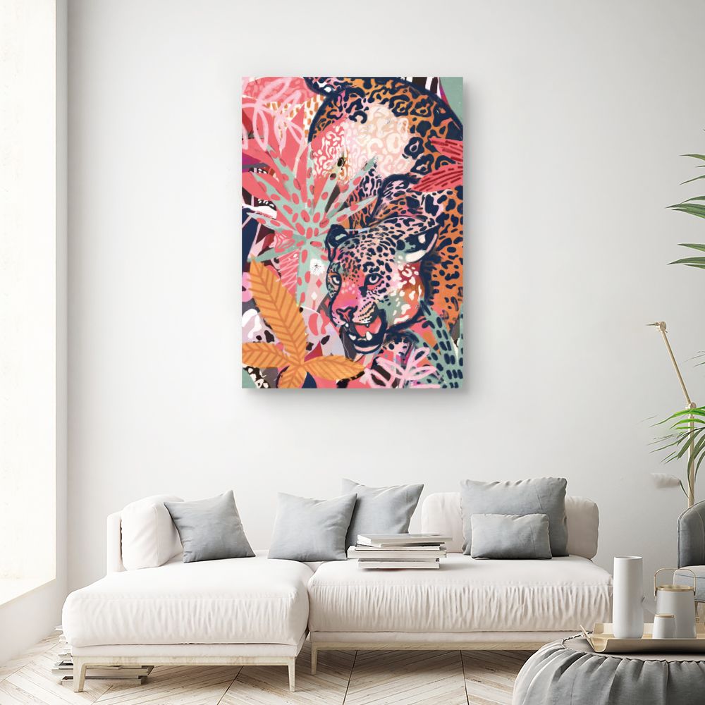 Tableau Léopard exotique vibrant