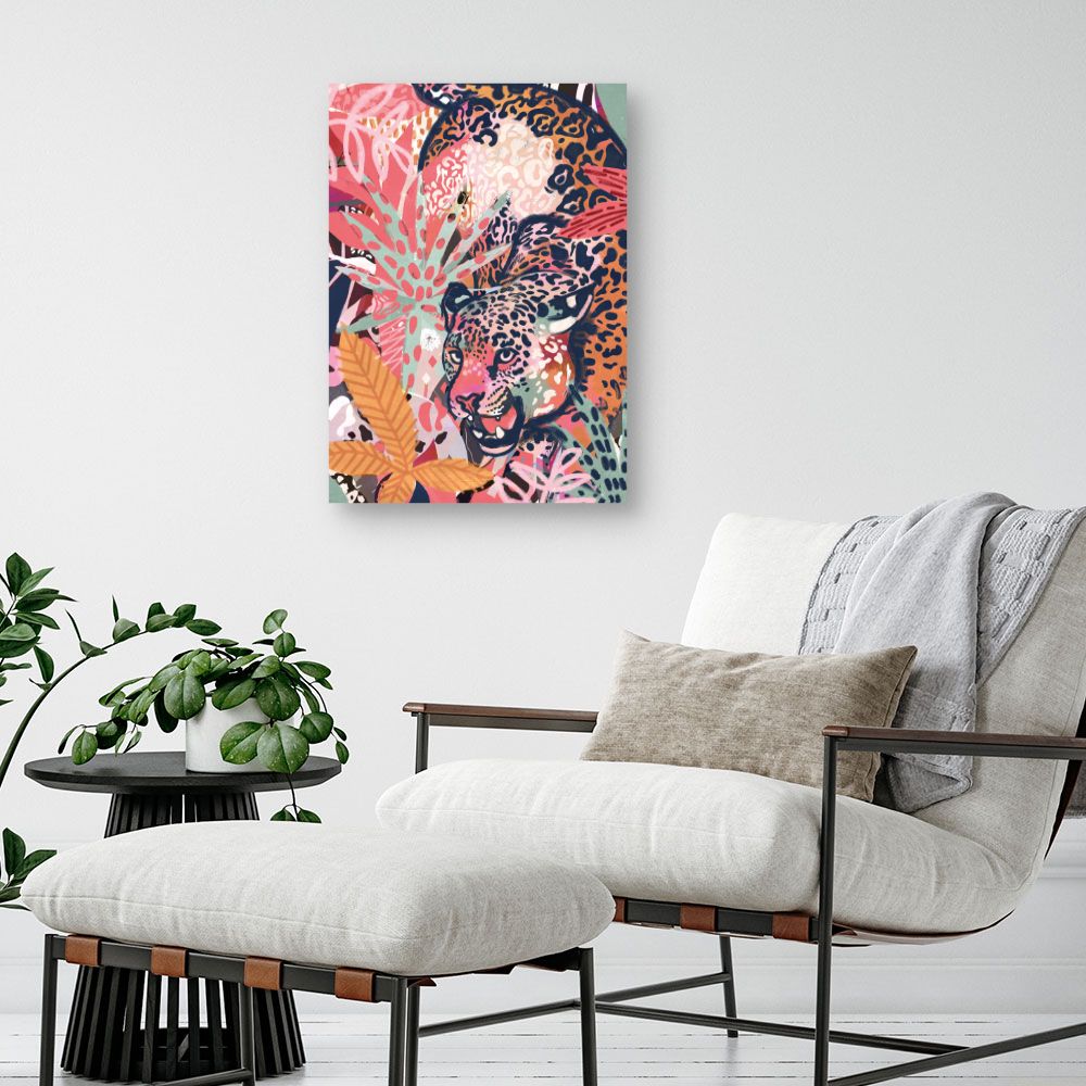 Tableau Léopard exotique vibrant