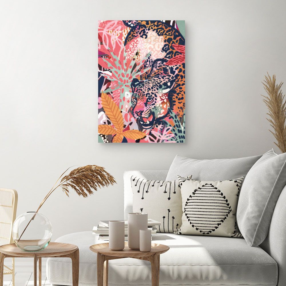 Tableau Léopard exotique vibrant