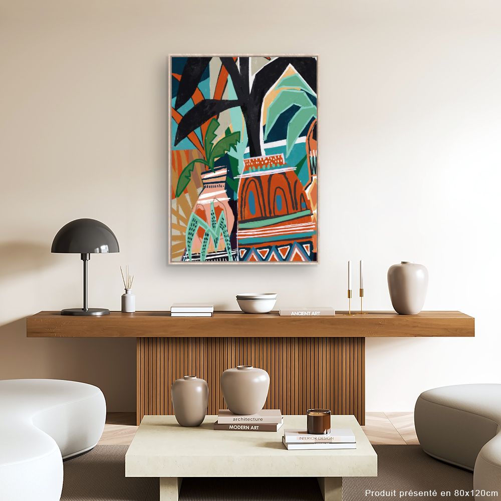 Tableau Vases et feuillages