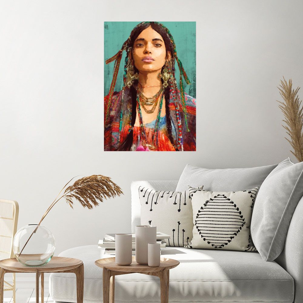 Affiche Portrait bohème vibrant