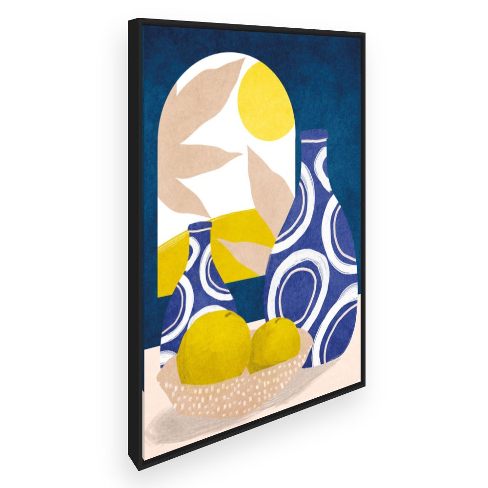 Toile Vases et citrons
