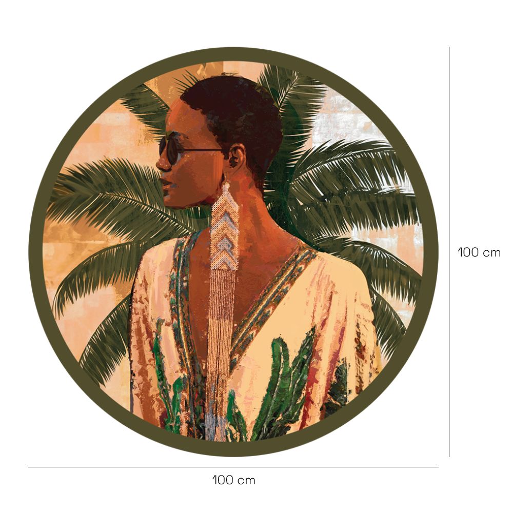 Papier peint rond "Élégance exotique chic"