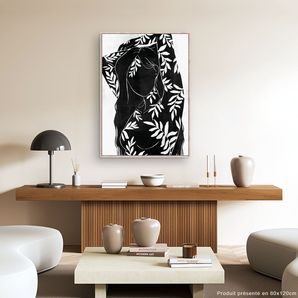 Tableau Silhouette florale élégante