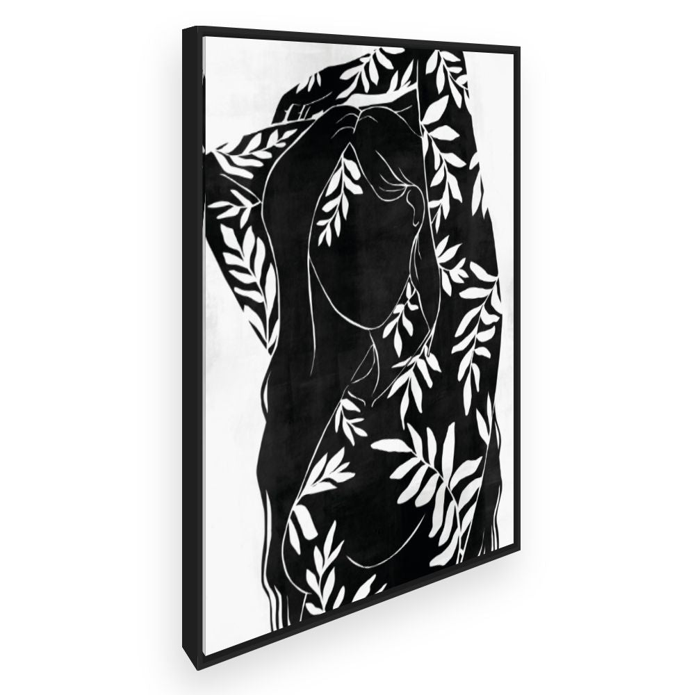 Toile Silhouette florale élégante