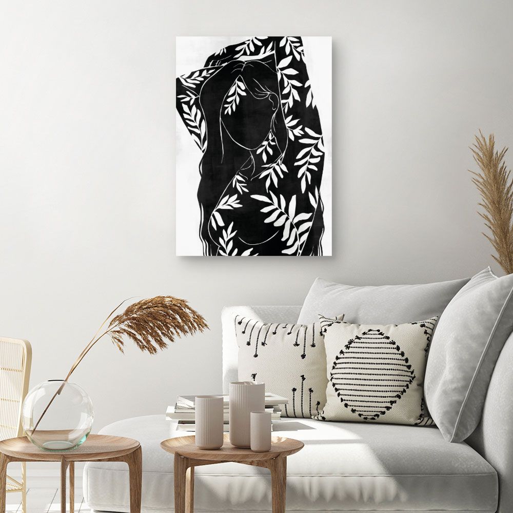 Tableau Silhouette florale élégante