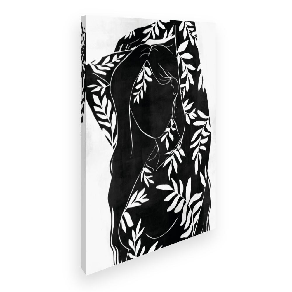 Toile Silhouette florale élégante