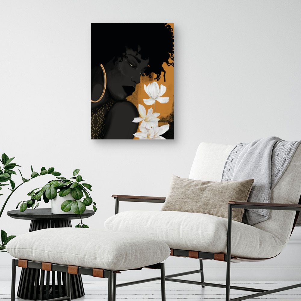 Tableau Silhouette avec fleurs