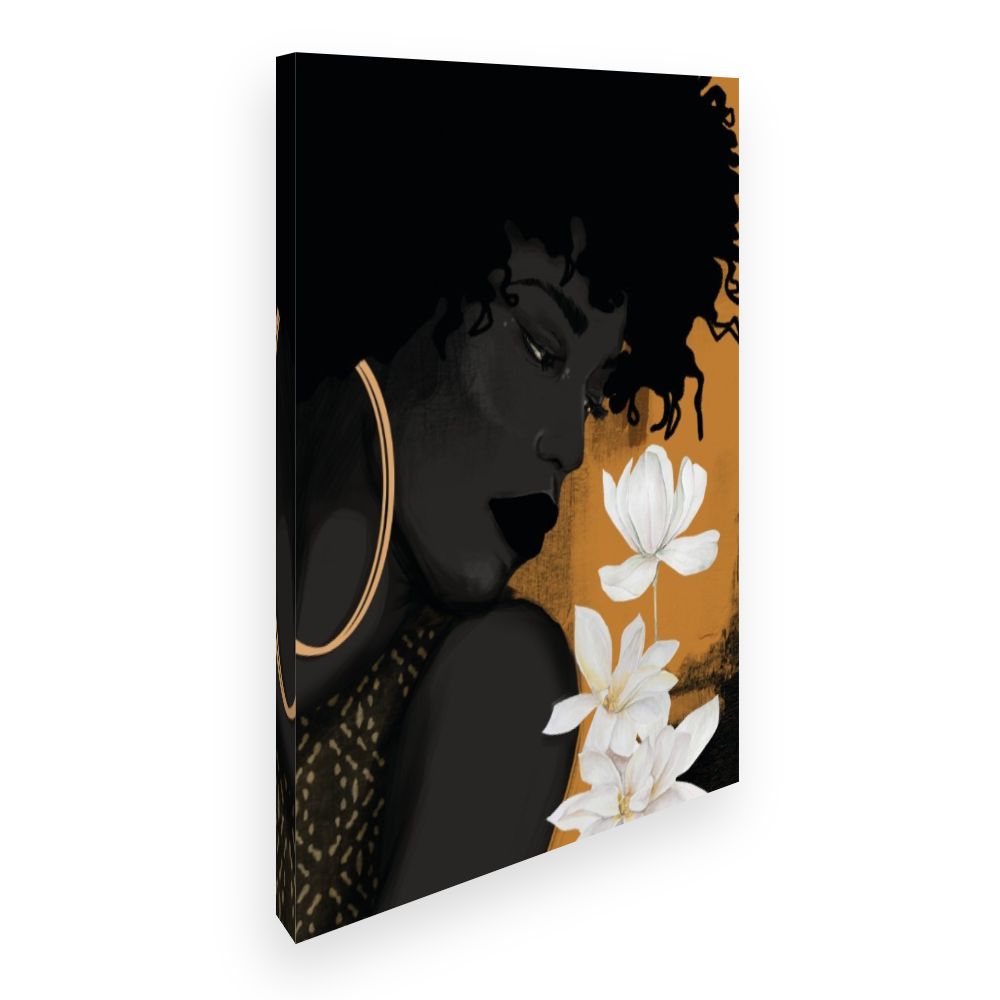 Toile Silhouette avec fleurs