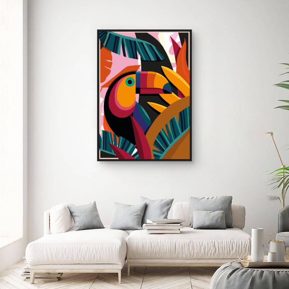 Tableau Toucan exotique vibrant