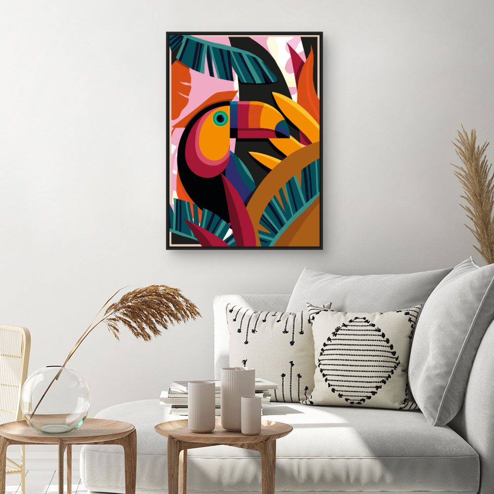 Tableau Toucan exotique vibrant