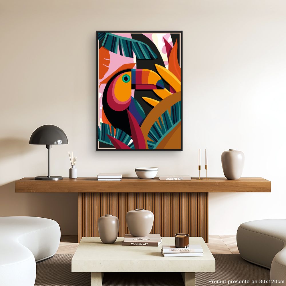 Tableau Toucan exotique vibrant