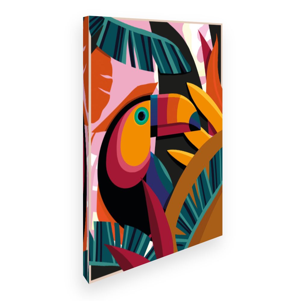 Toile Toucan exotique vibrant