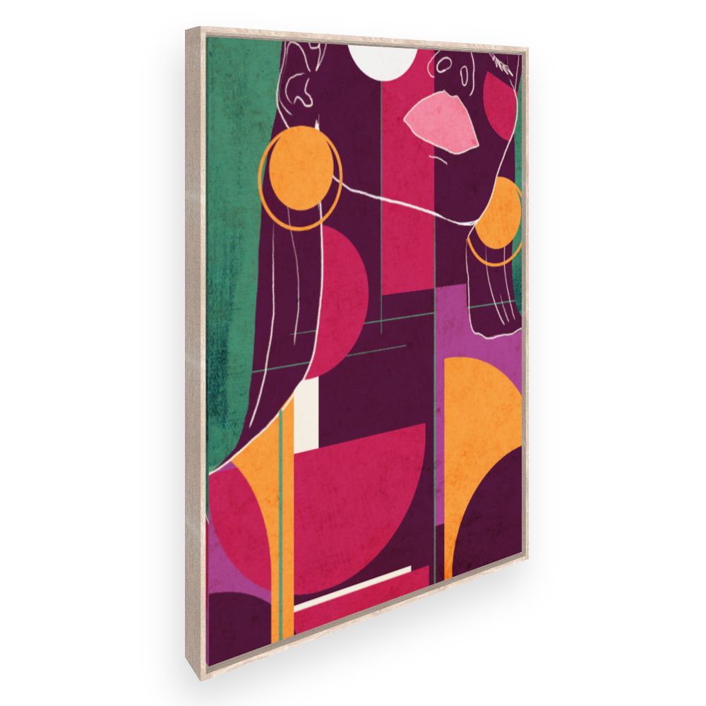 Toile Portrait abstrait vibrant